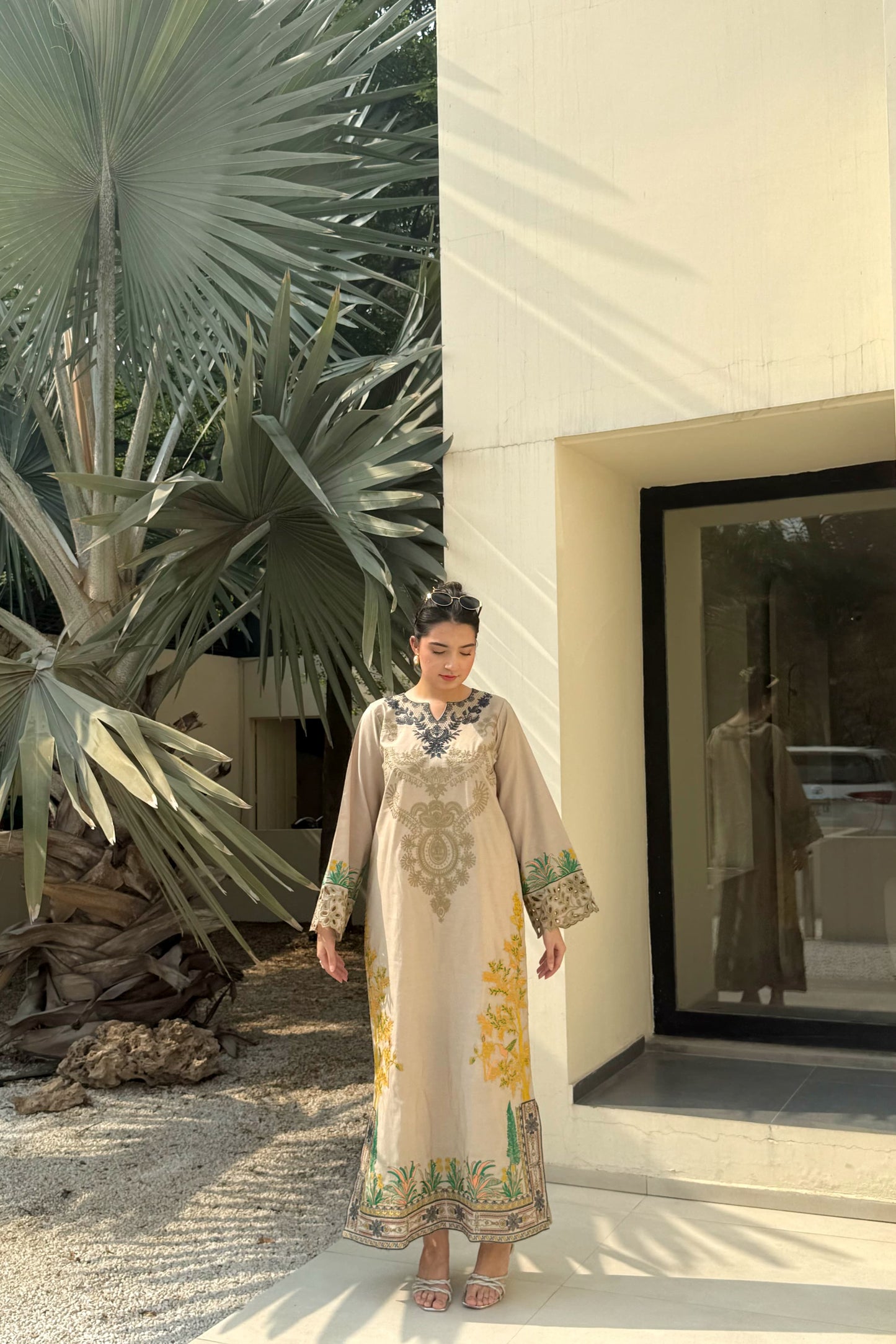 KHAAKI LONG KAFTAN 2PCS