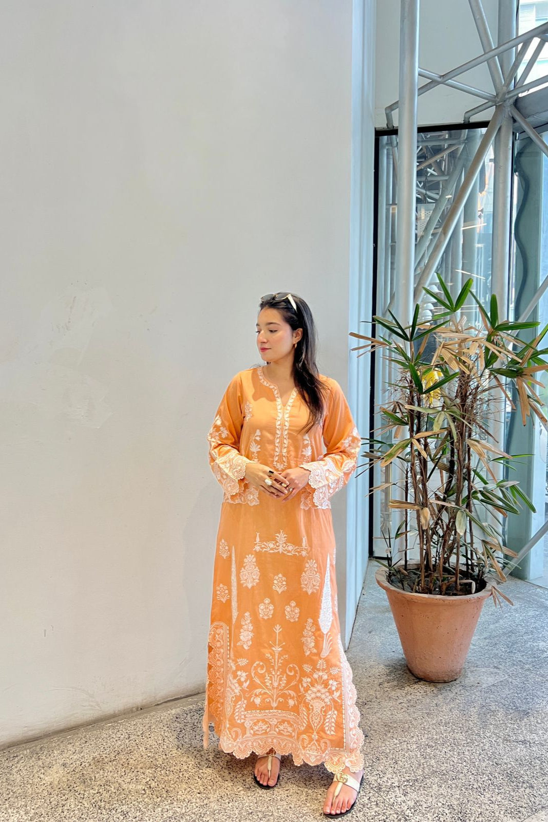 LIGHT SALM0N 2PCS kaftan