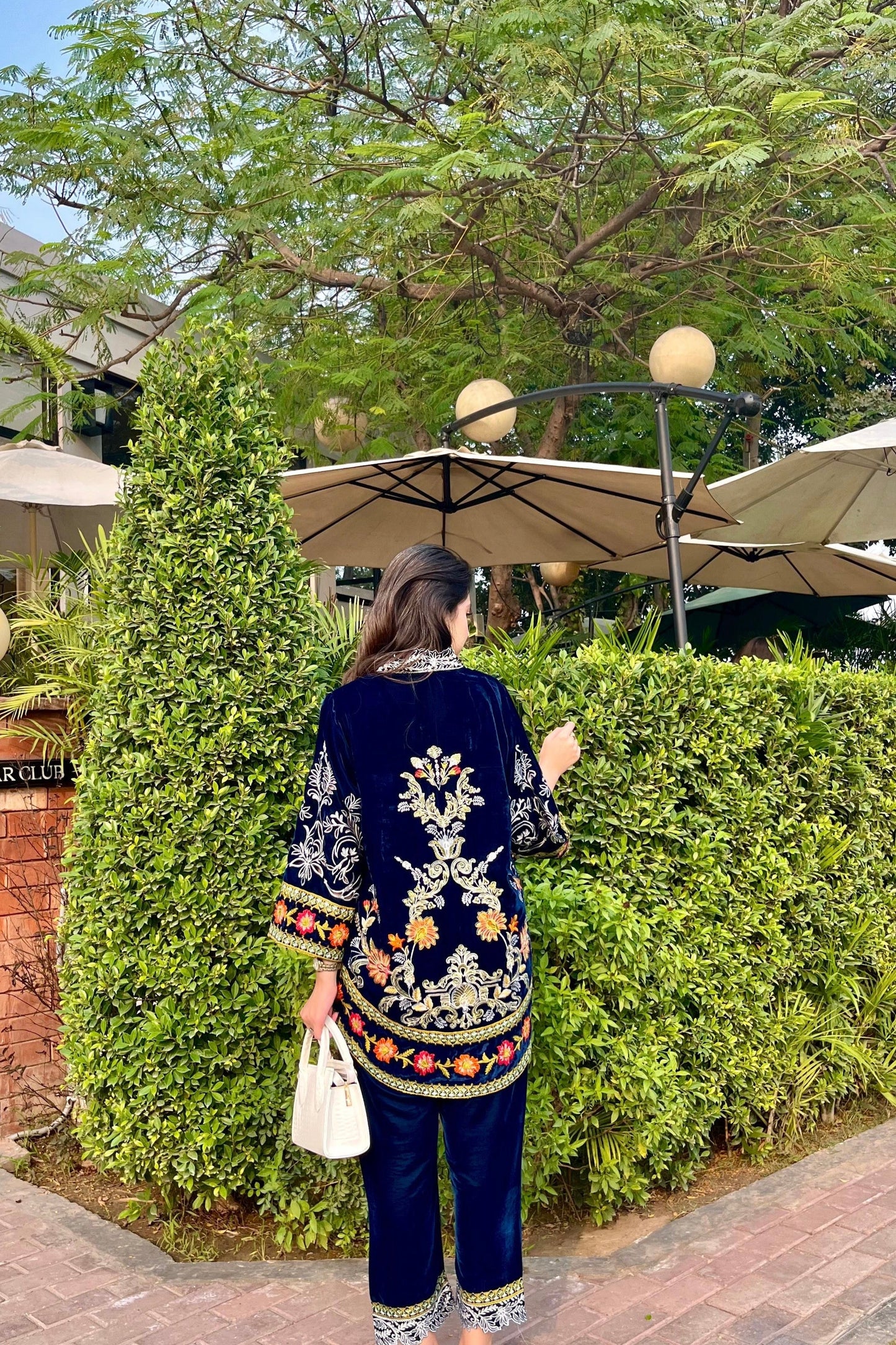 velvet-co-ord (navy blue )