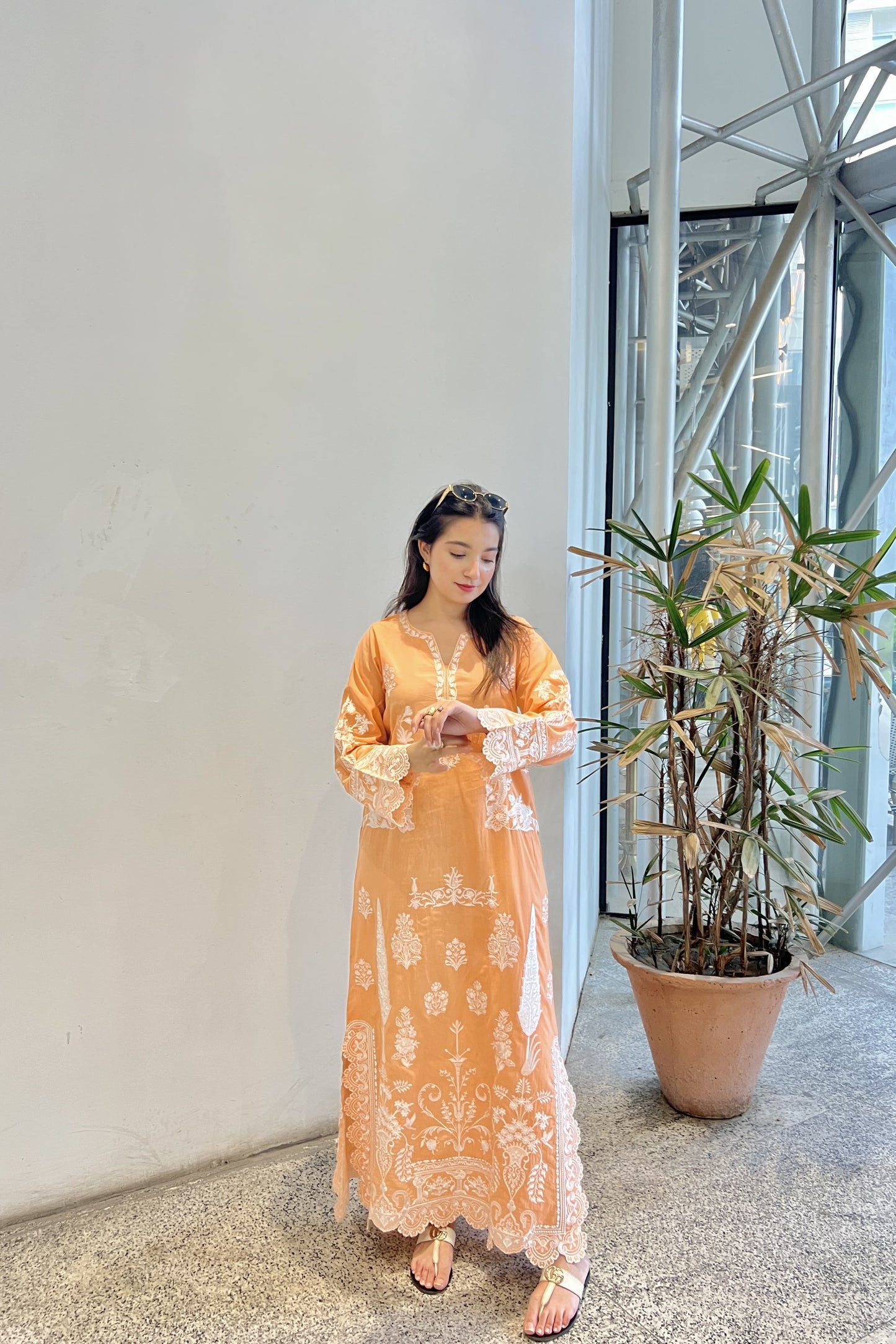 LIGHT SALM0N 2PCS kaftan