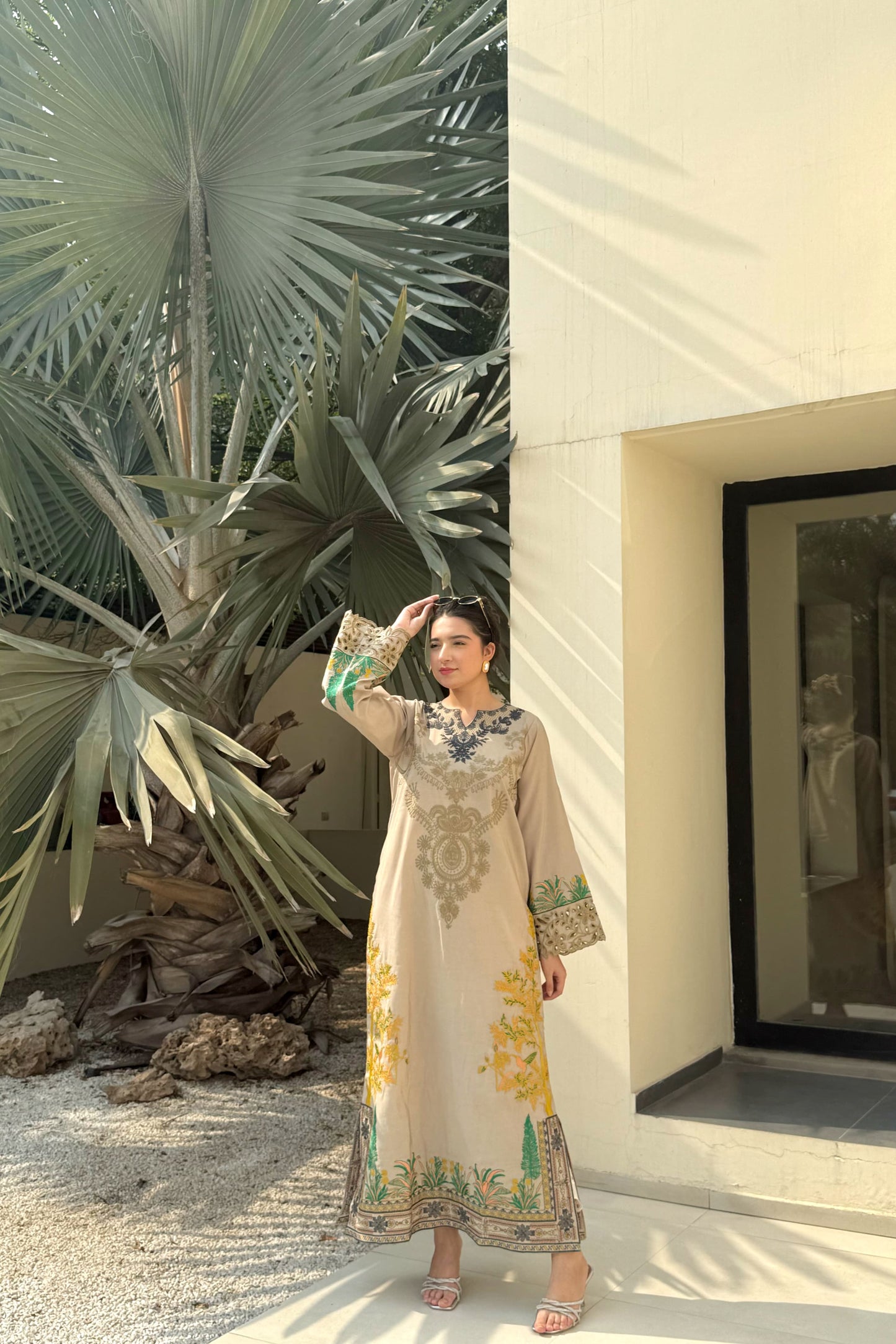 KHAAKI LONG KAFTAN 2PCS