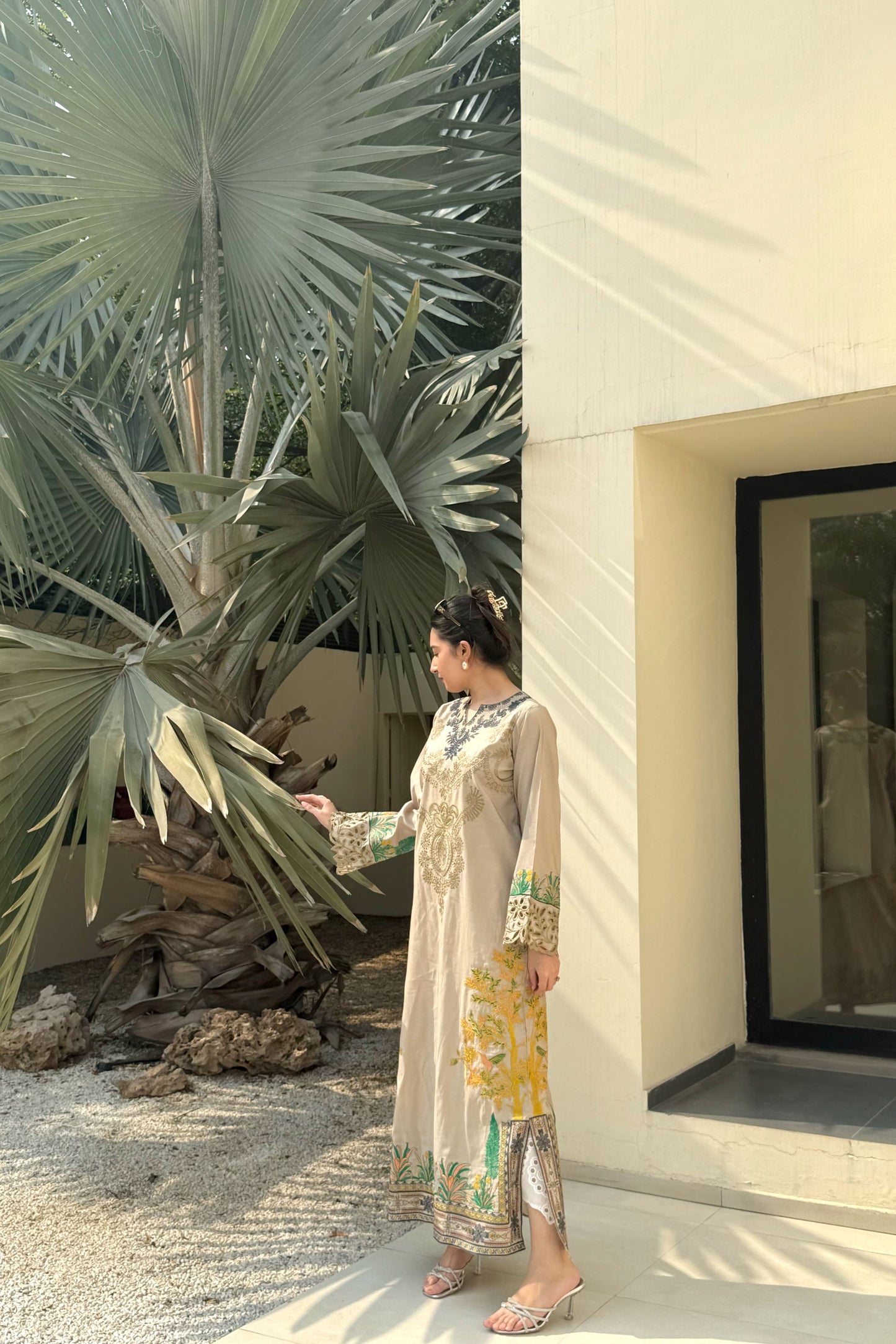 KHAAKI LONG KAFTAN 2PCS