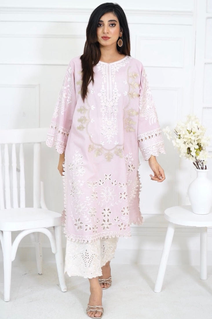 Baby Pink & Ivory Kurta