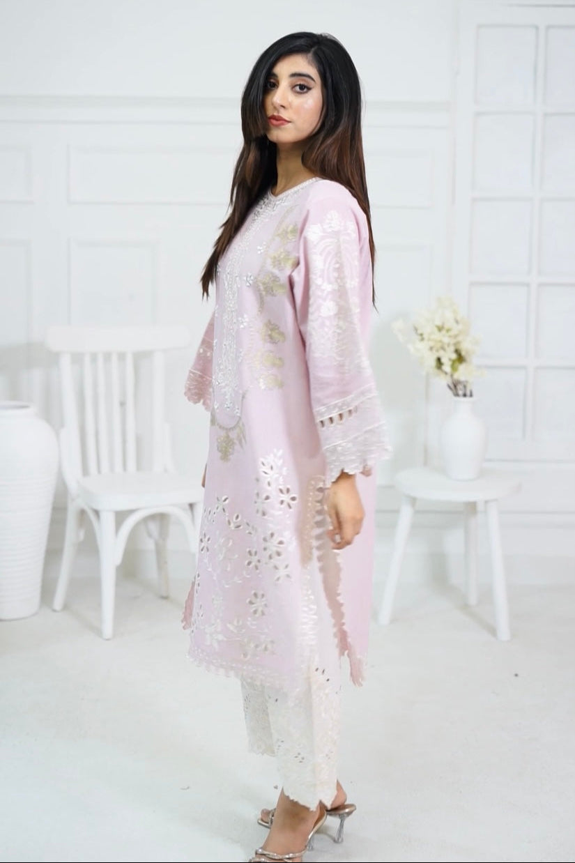 Baby Pink & Ivory Kurta