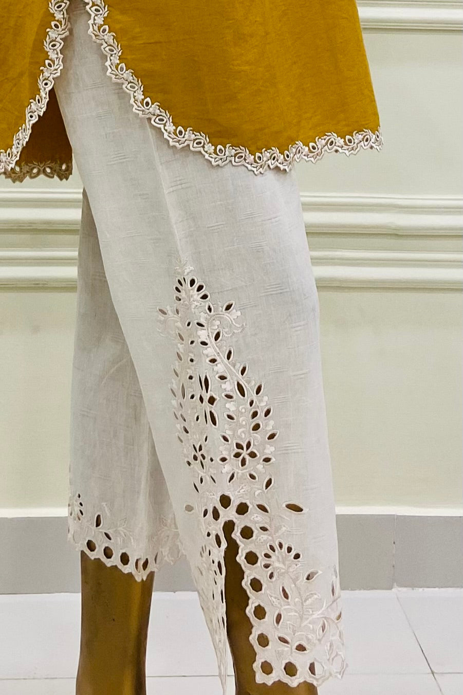 Ivory Cut Work Pant