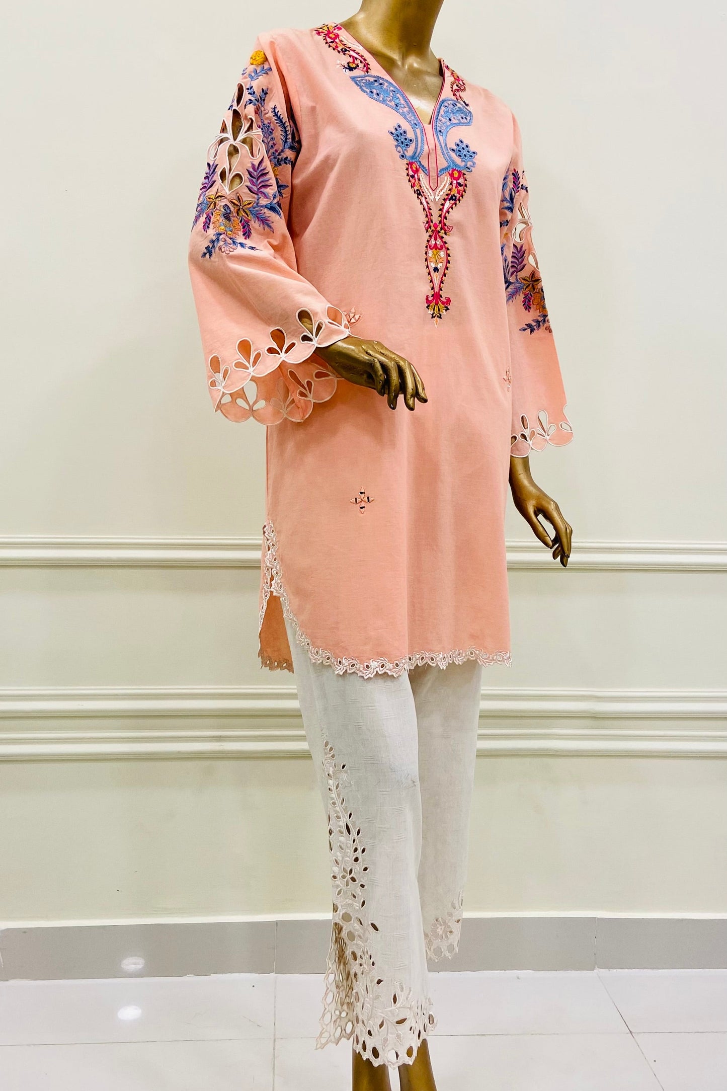 Yellow & White Kurta