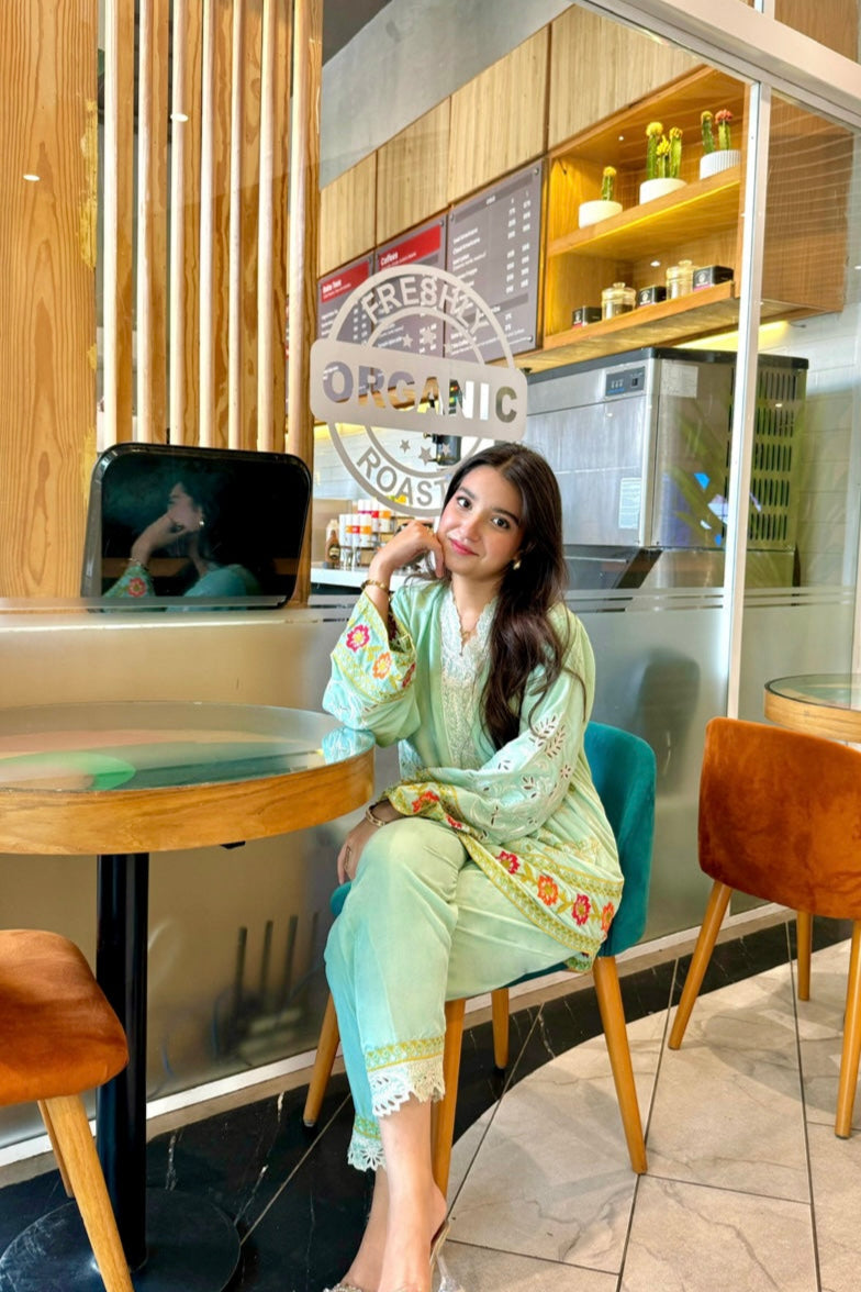 velvet-co-ord (aqua blue)