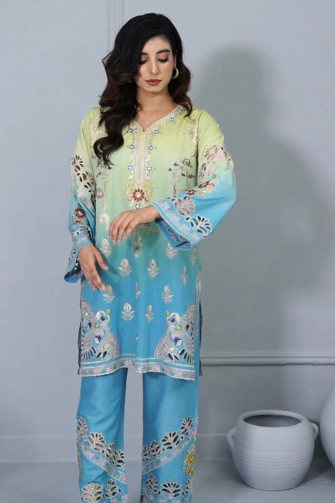 Shaded Green & Blue Co-Ord Sets