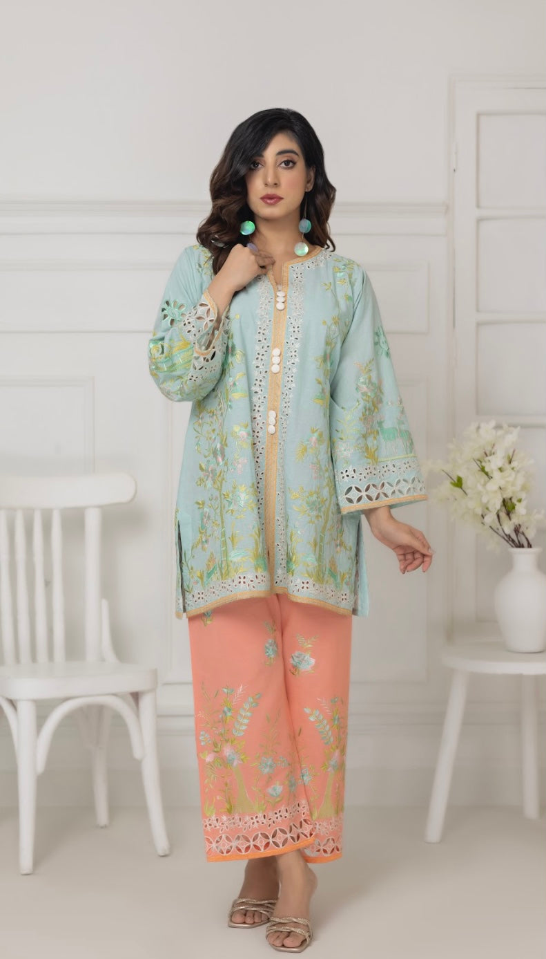 Sky Blue & Peachy Orange Co-Ord Sets