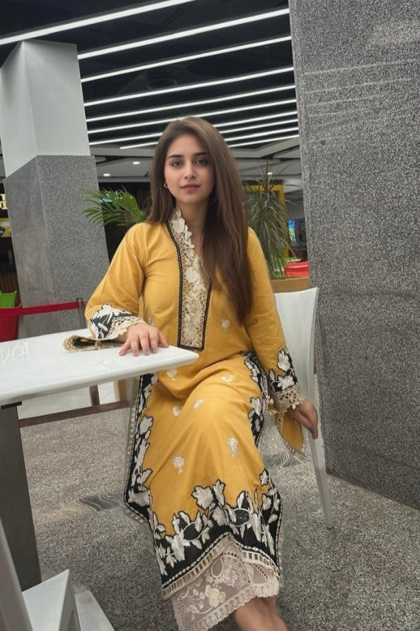 MUSTARD LONG KURTA