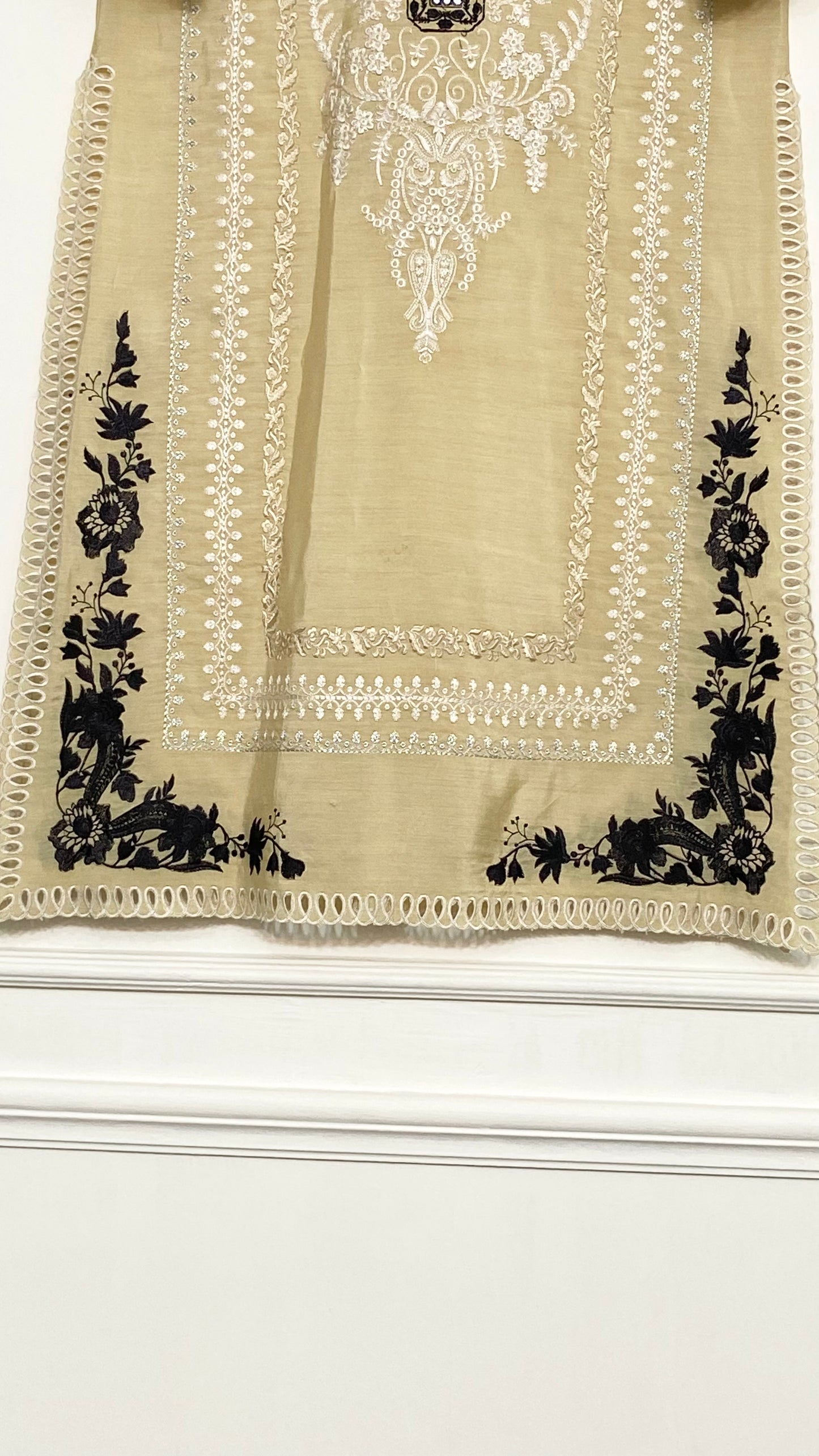beige long kurta