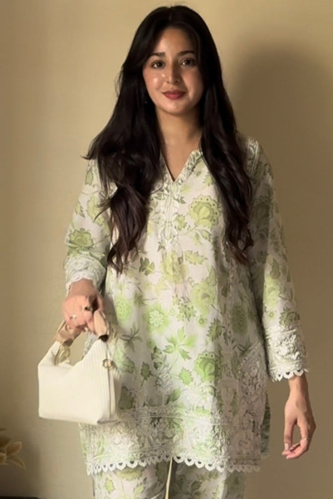 Printed Light Green CO-ORD Set