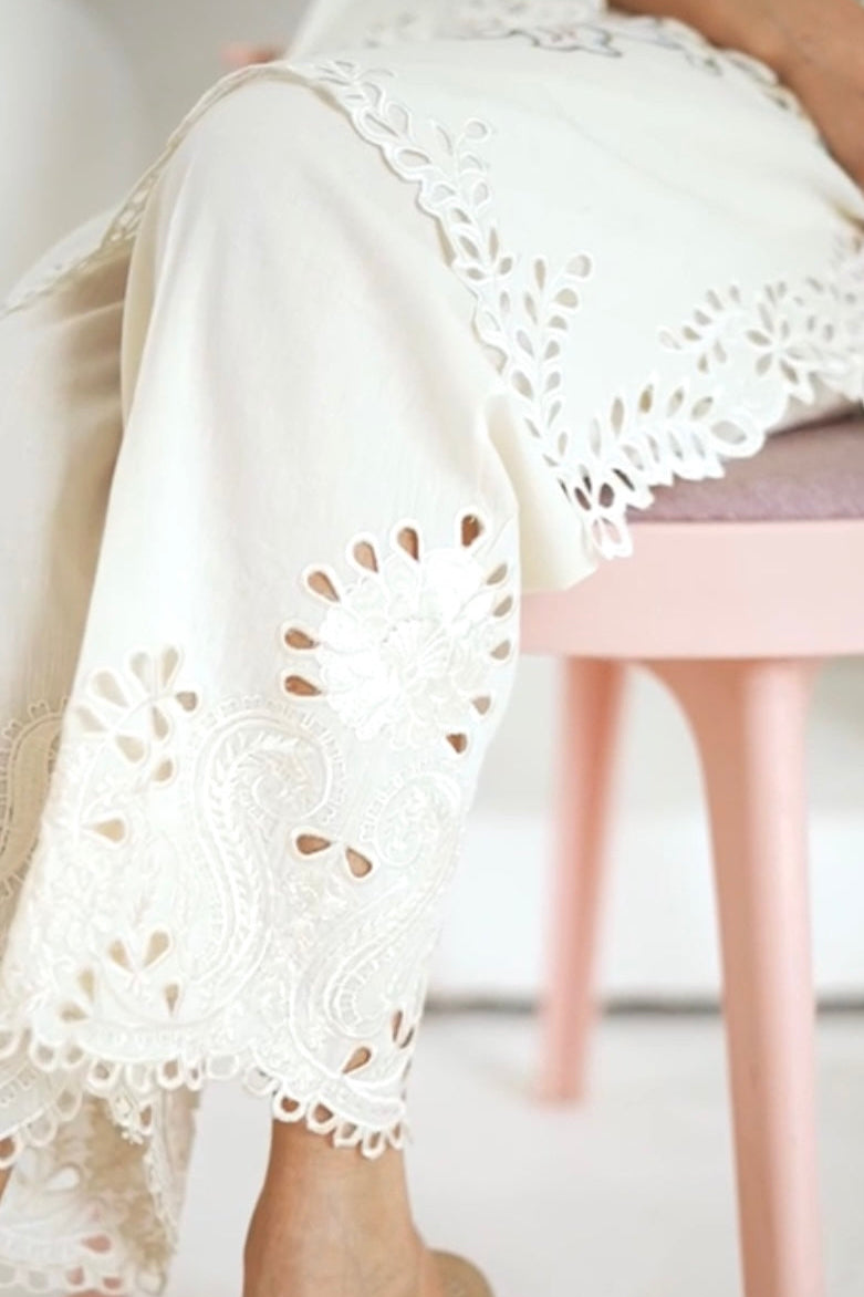 Ivory Cut Work Pant