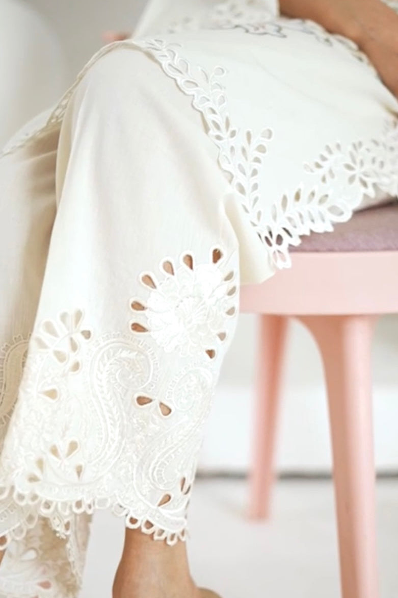 Ivory Cut Work Pant