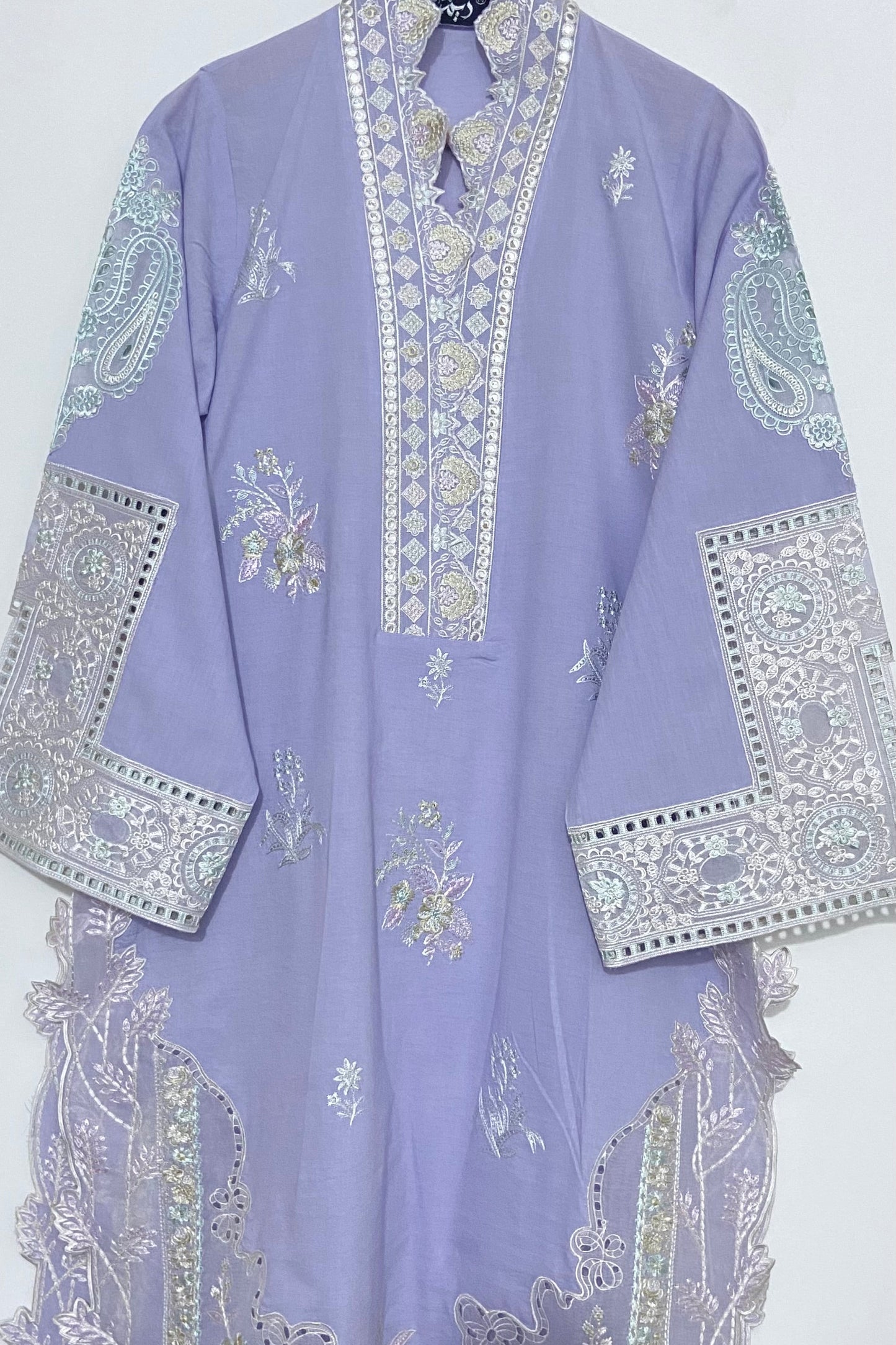 Light Lavender Embroidered Kurta