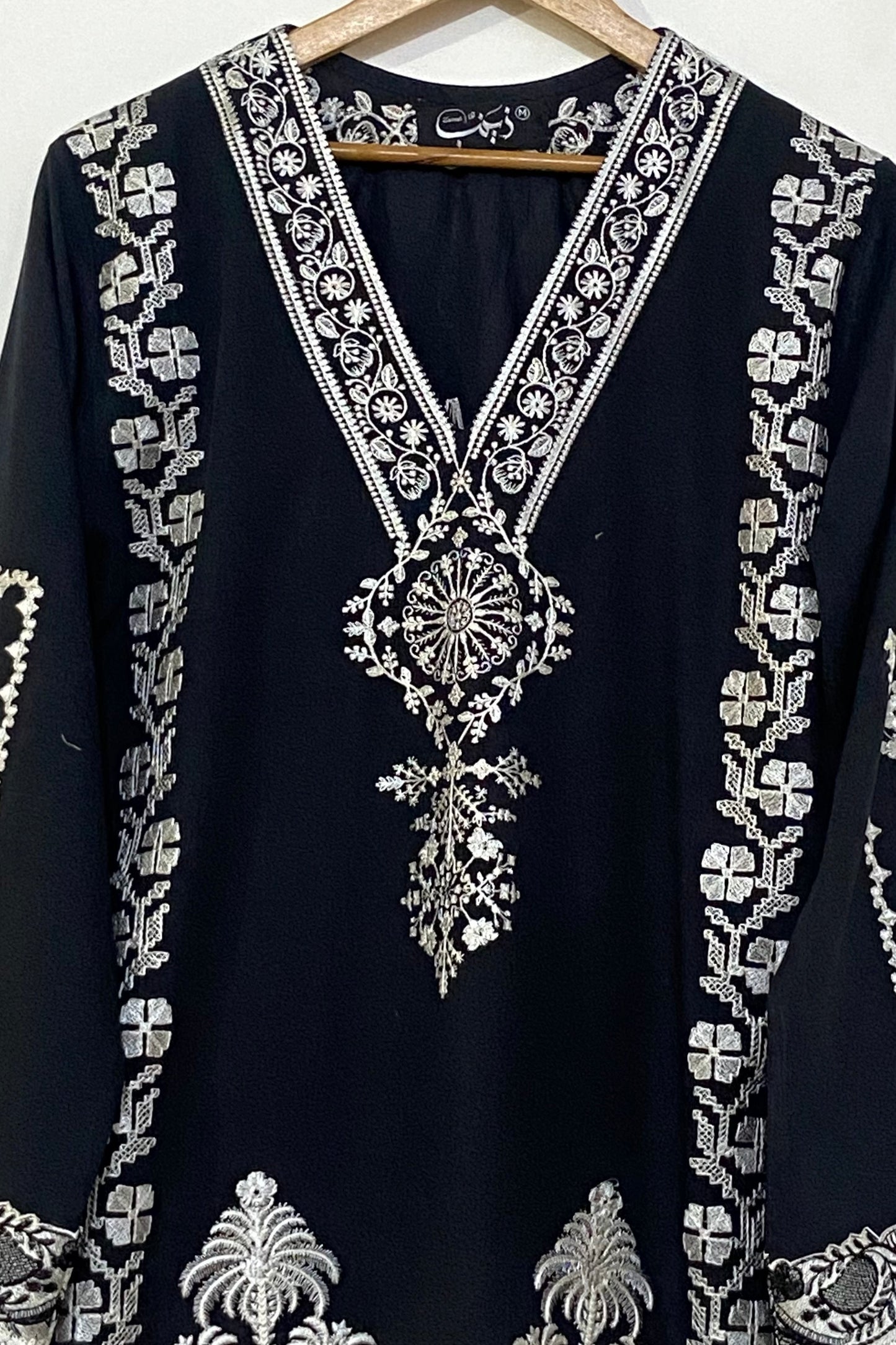cross stitch black kurta