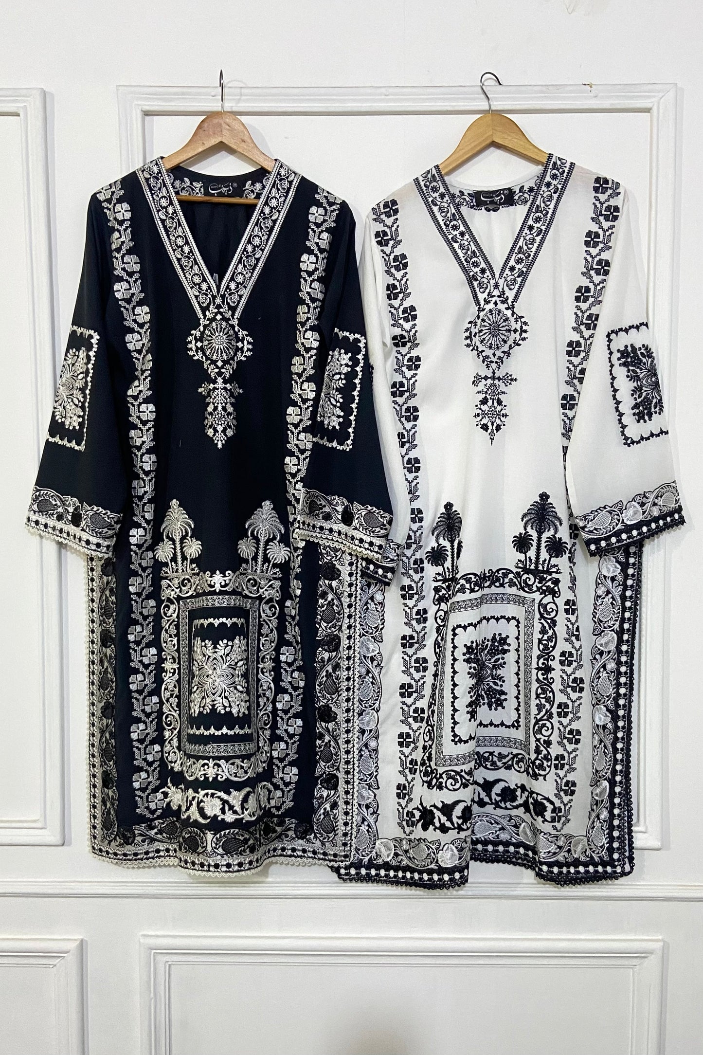 cross stitch black kurta