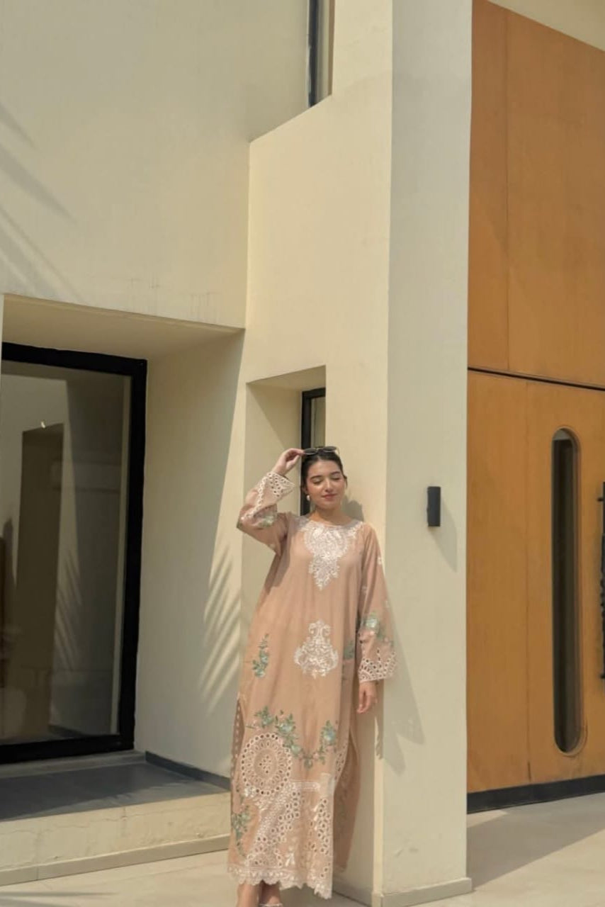 SALMON PEACH KAFTAN 2 PCS