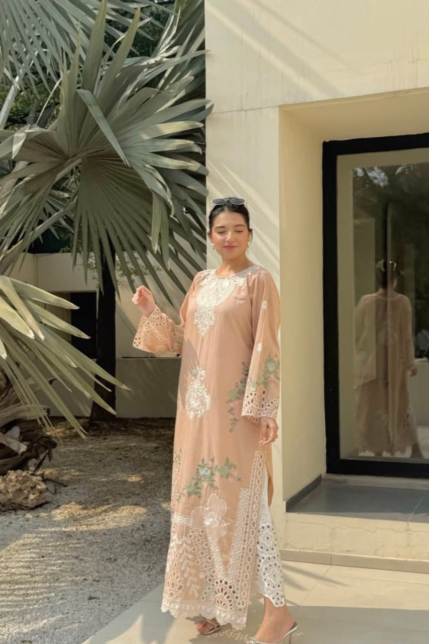 SALMON PEACH KAFTAN 2 PCS