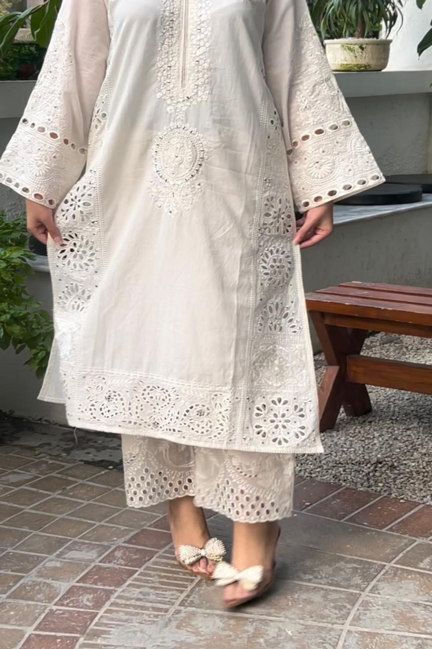 WHITE KAMDANI kurta