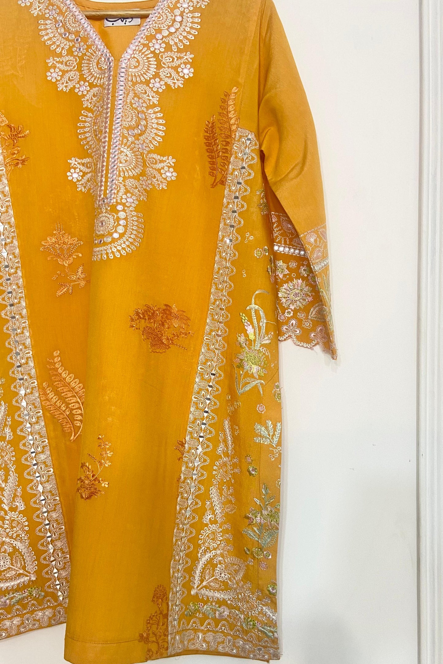 LIGHT ORANGE EMBROIDERY KURTA