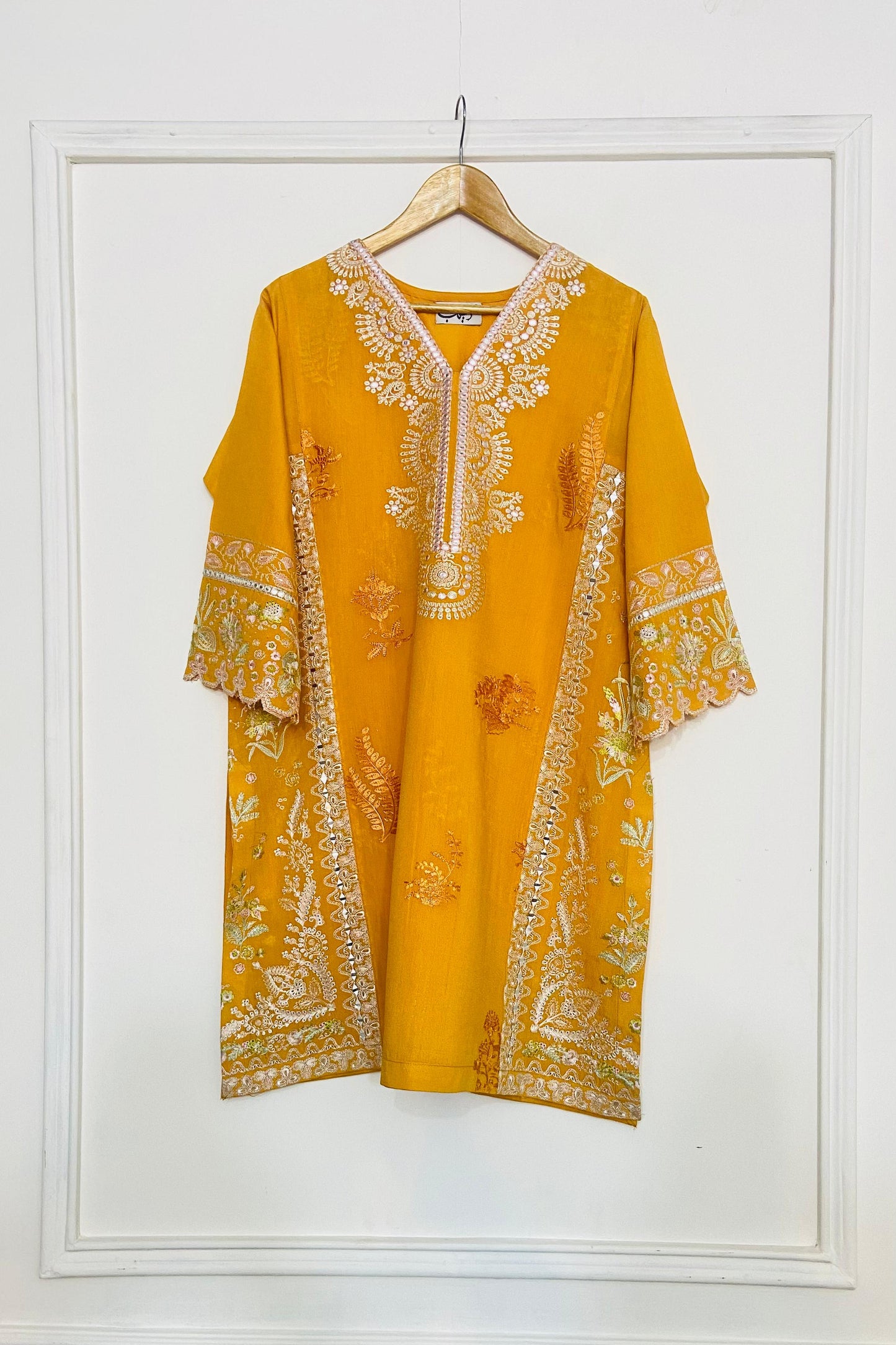 LIGHT ORANGE EMBROIDERY KURTA