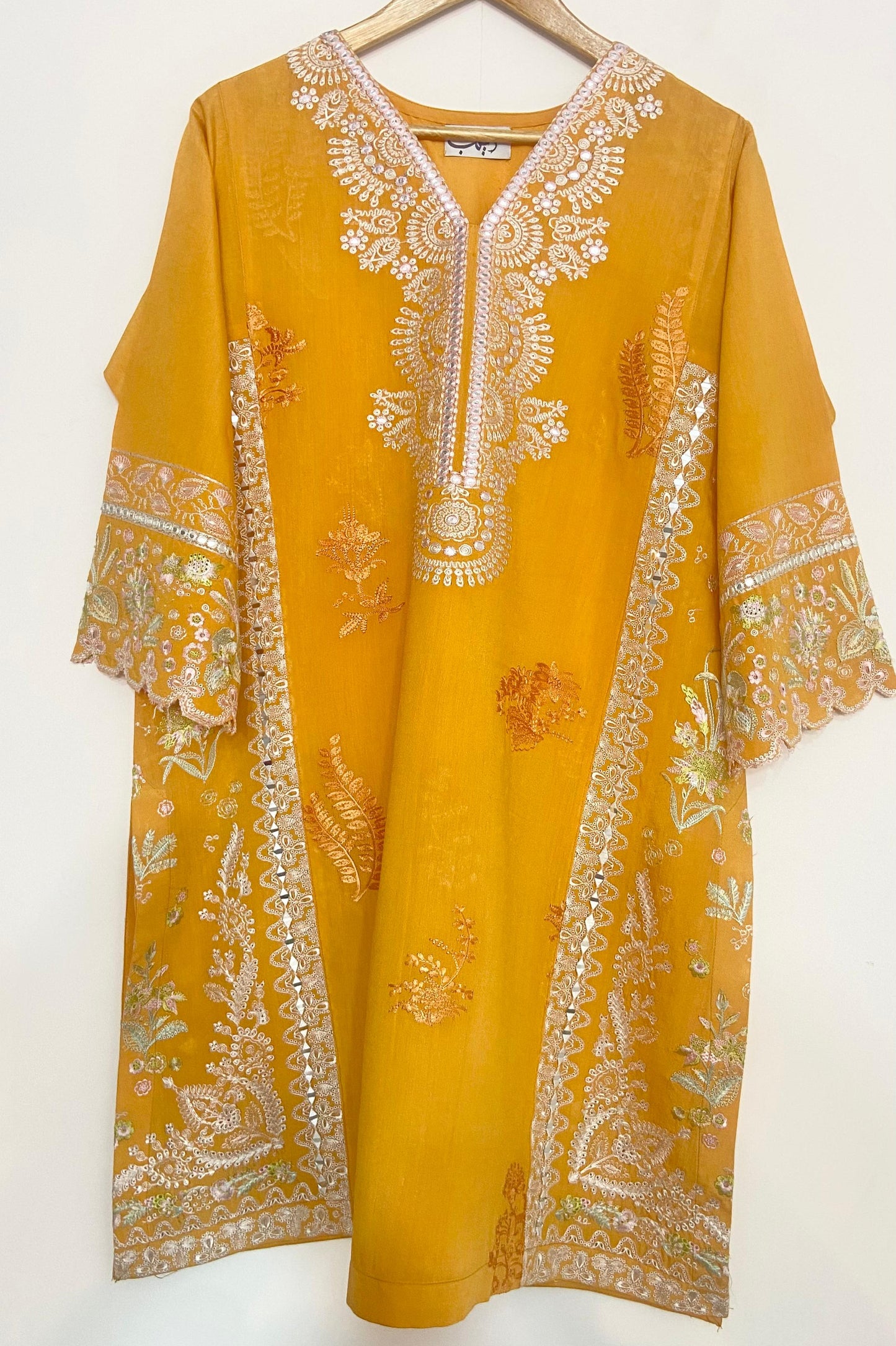 LIGHT ORANGE EMBROIDERY KURTA