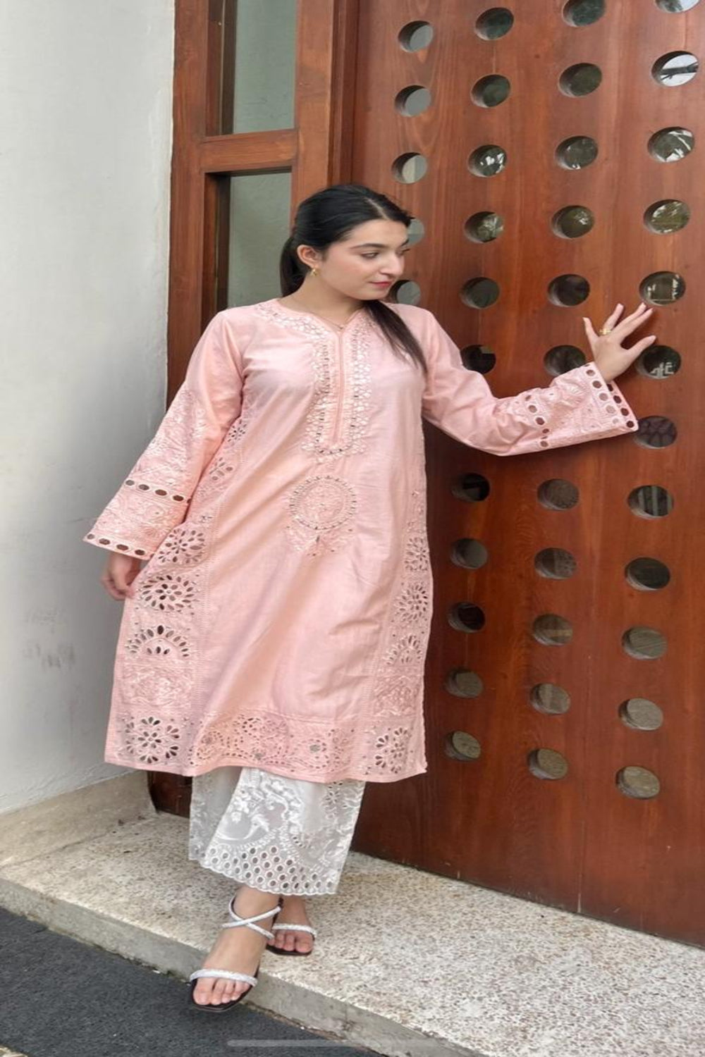 MELON PINK KAMDANI kurta