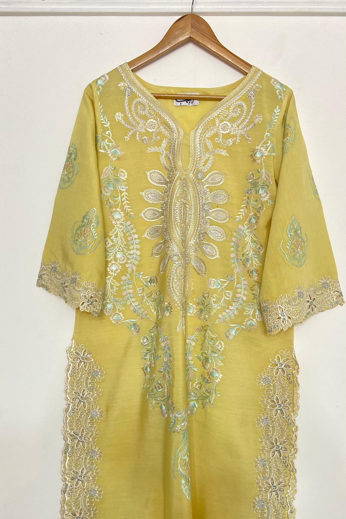 LEMON LONG EMBROIDERY KURTA