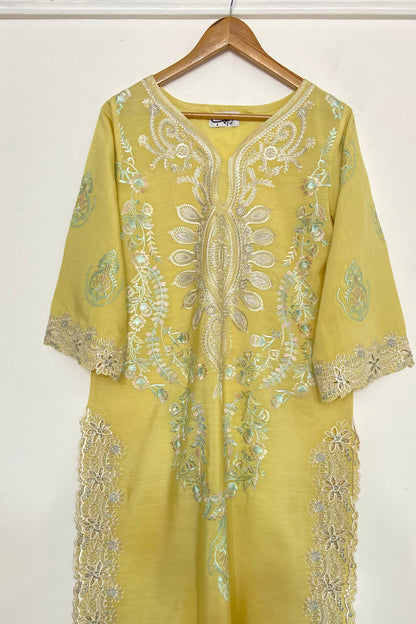LEMON LONG EMBROIDERY KURTA