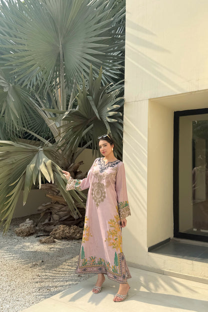 TEA PINK LONG KAFTAN 2PCS