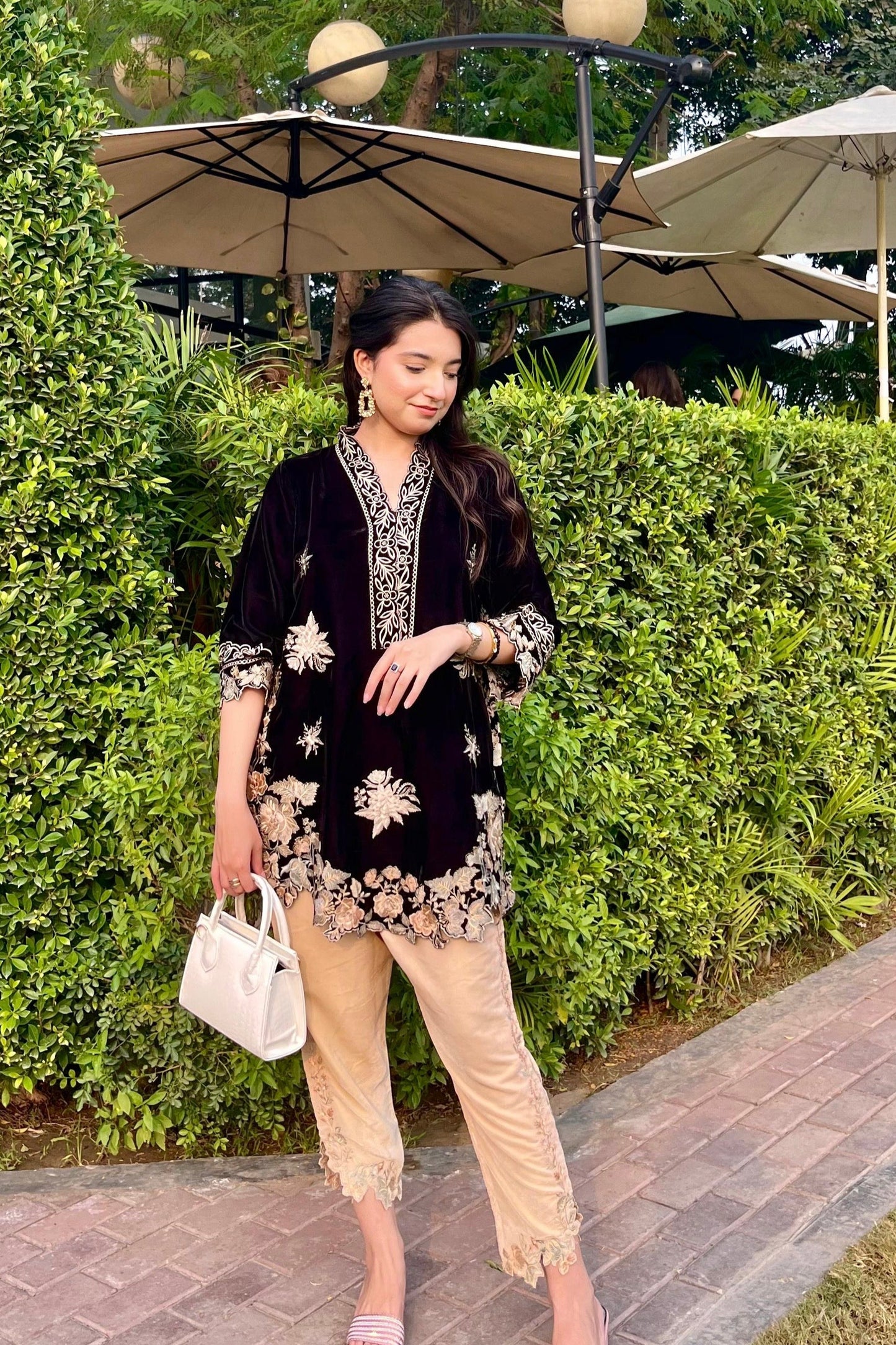 velvet co-ord   black