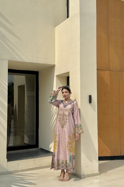 TEA PINK LONG KAFTAN 2PCS