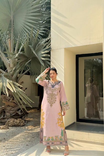 TEA PINK LONG KAFTAN 2PCS