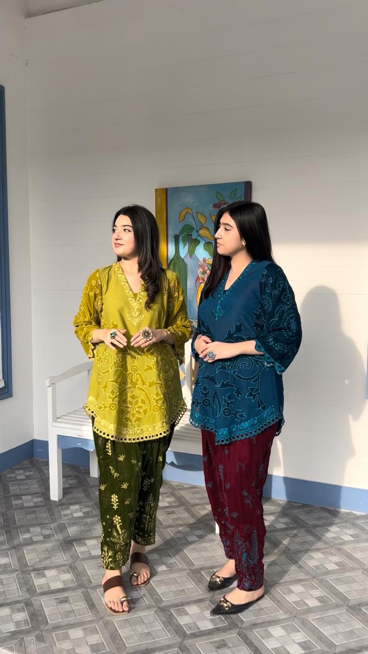 VELVET  CO-ORD INDIGO BLUE