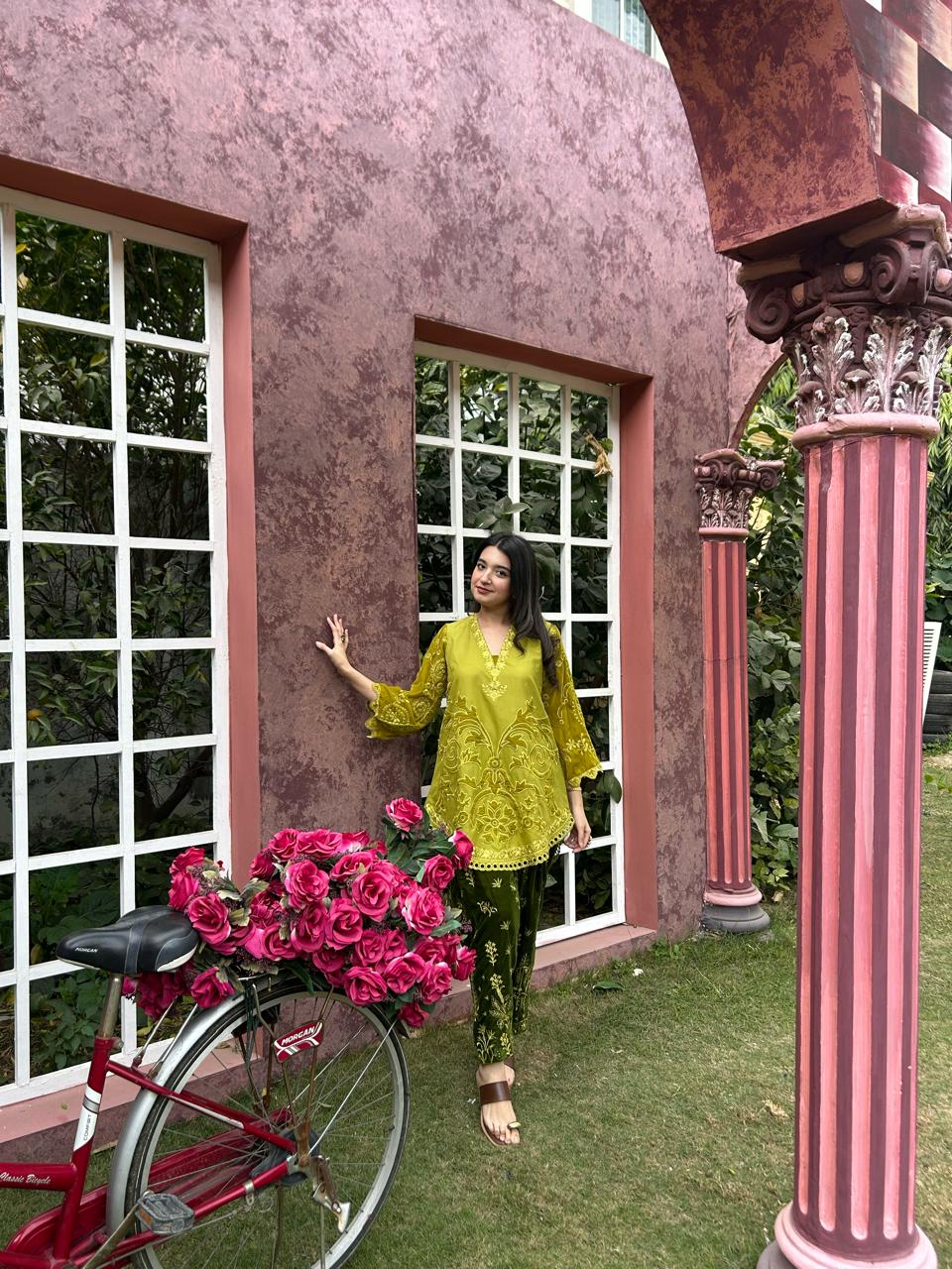 VELVET  CO-ORD CORN YELLOW