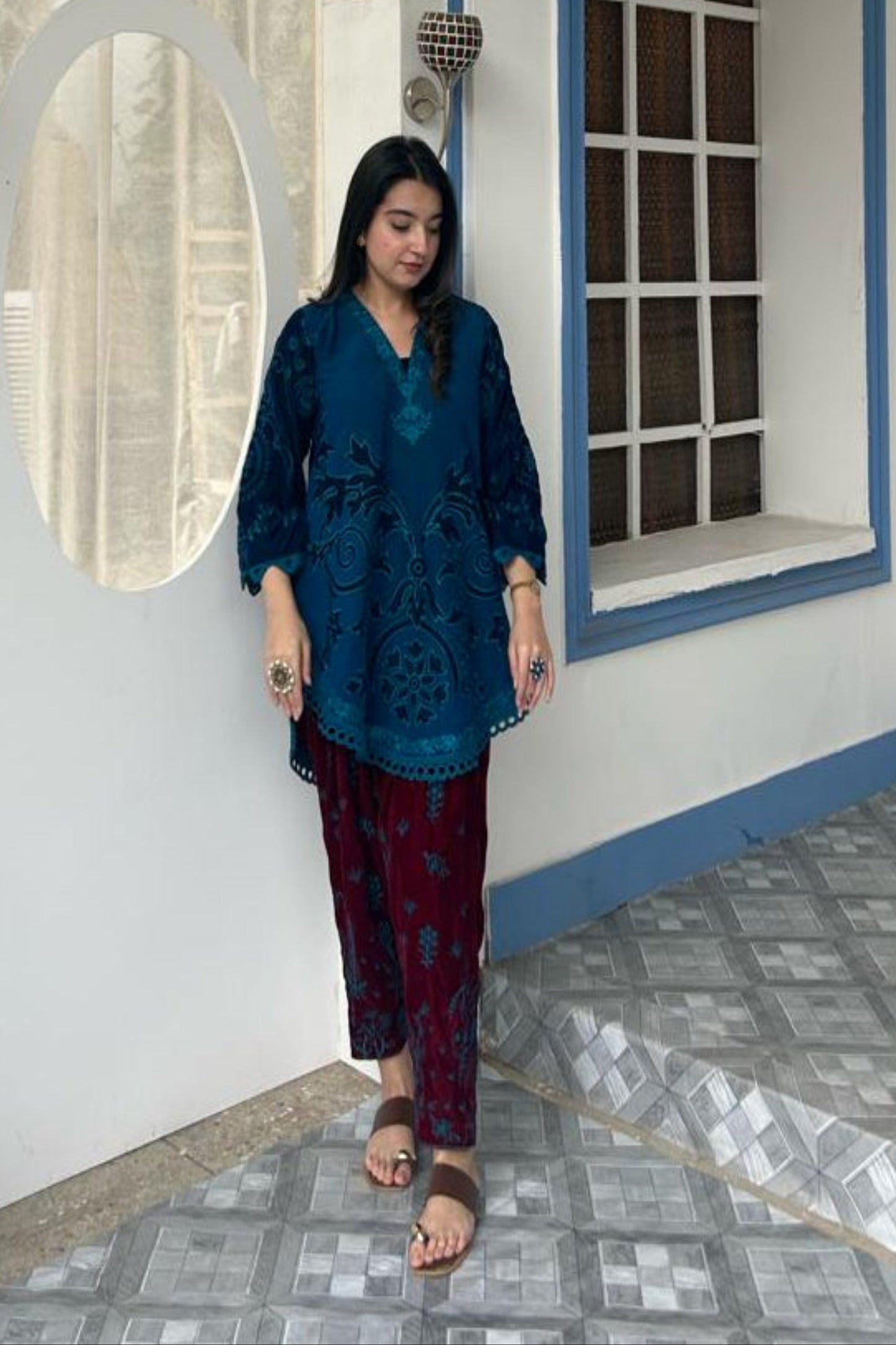 VELVET  CO-ORD INDIGO BLUE