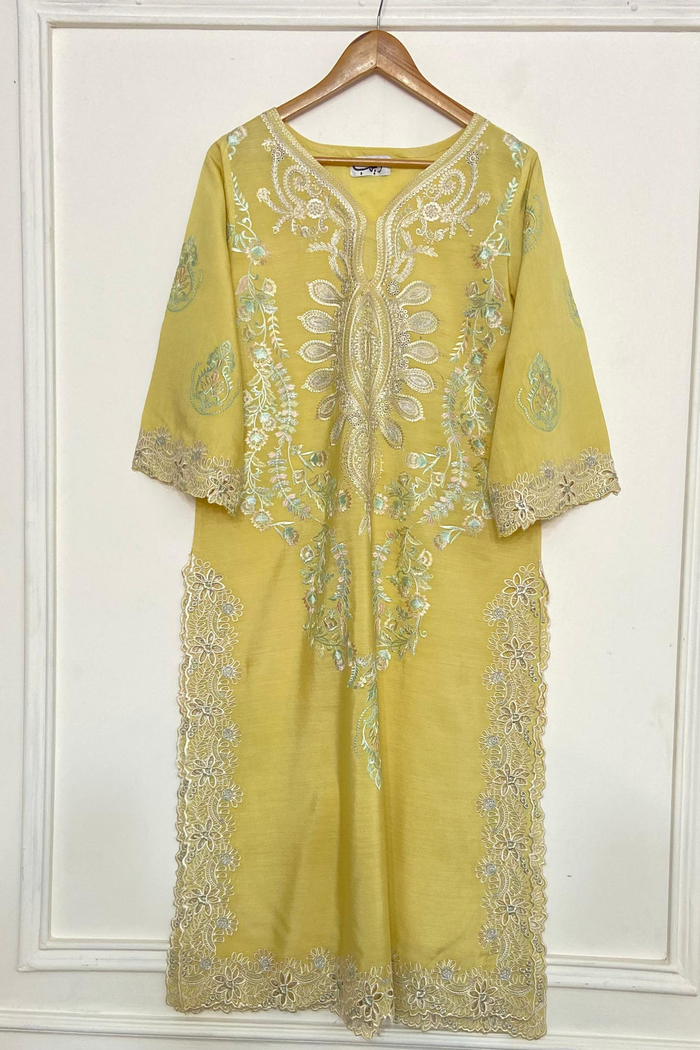 LEMON LONG EMBROIDERY KURTA