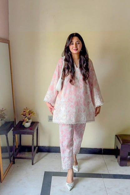Printed Pastel Pink CO-ORD Set