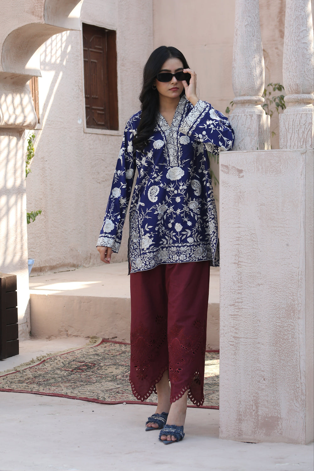 BLUE  GHARA CO-ORD
