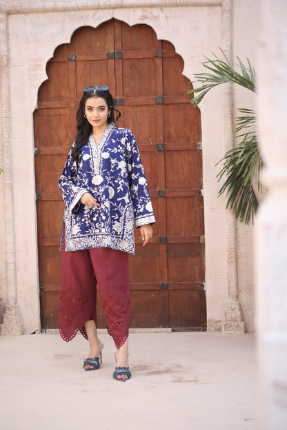 BLUE  GHARA CO-ORD