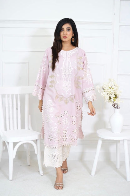 Baby Pink & Ivory Kurta