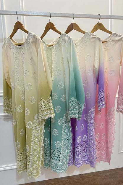 SHADED PURPLE & WHITE KURTA