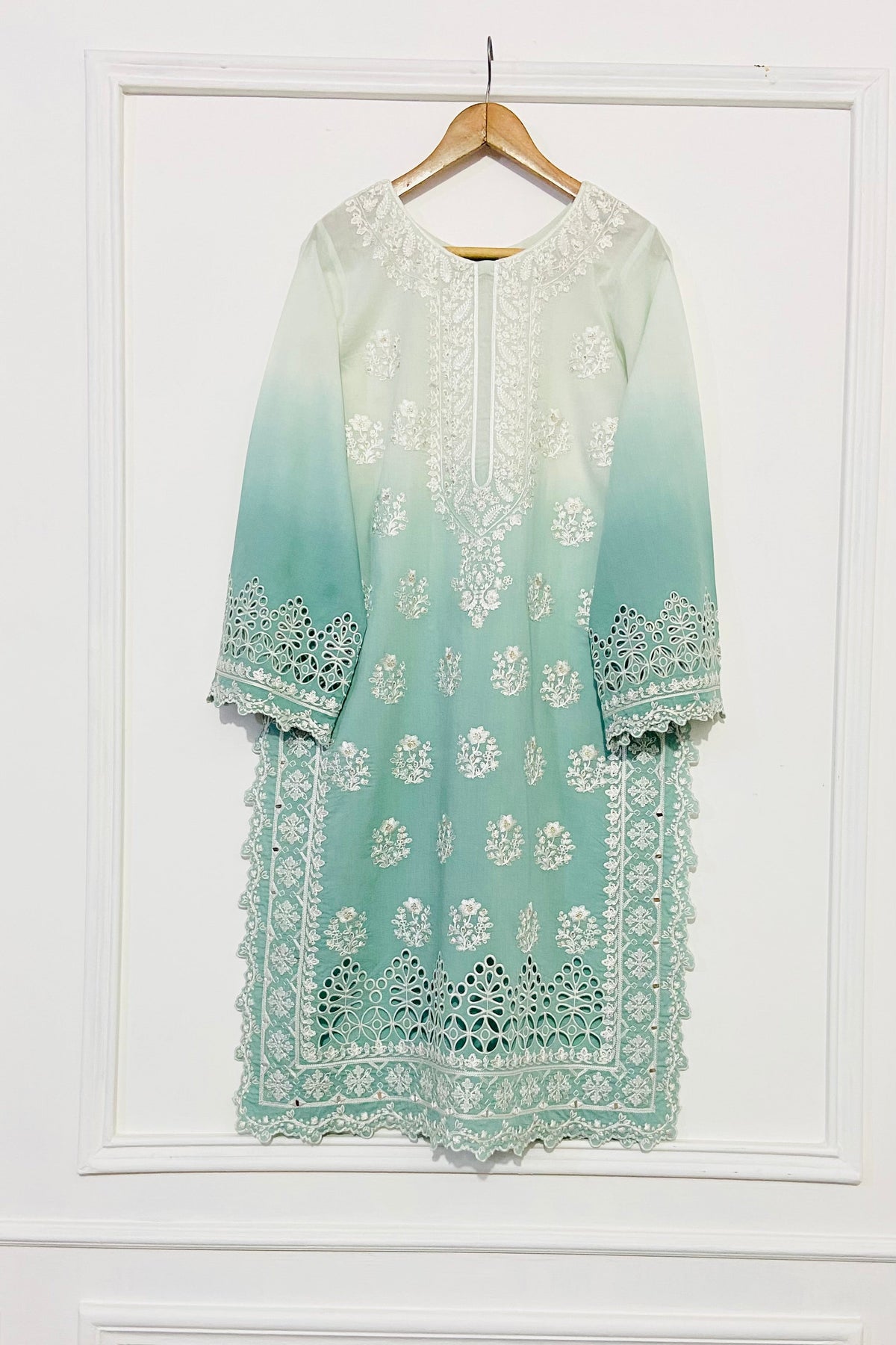 SHADED AQUA GREEN KURTA