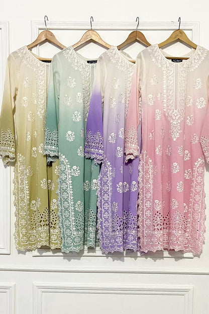 SHADED AQUA GREEN KURTA