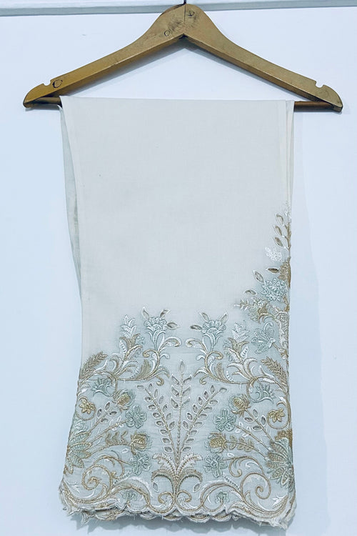 Ivory Embroidered & Cut Work Pant