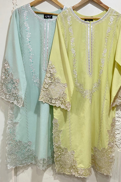 lemon applique Kurta.