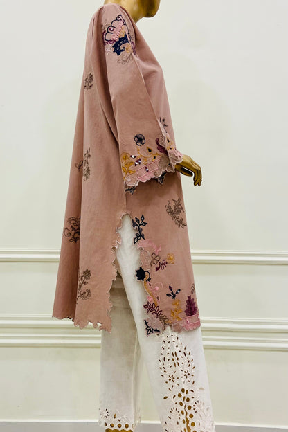 Coffee Pink & White Kurta