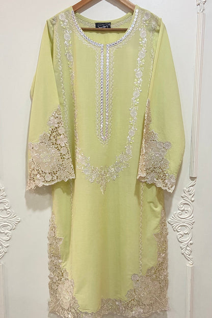 lemon applique Kurta.