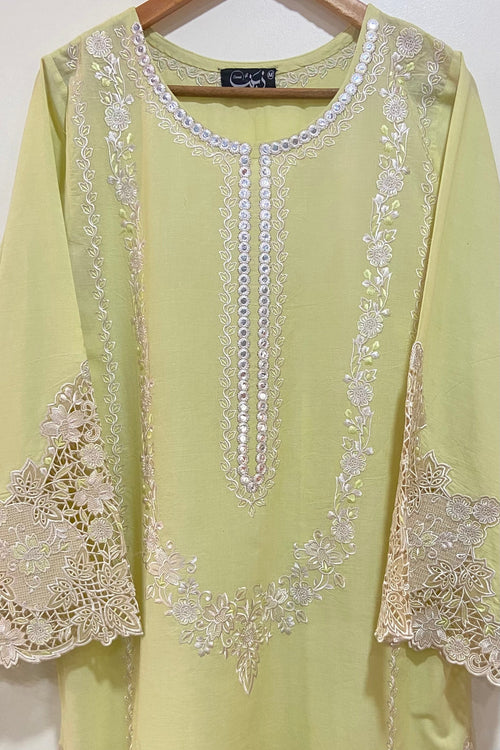 lemon applique Kurta.